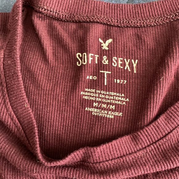 American Eagle Purple Ribbed Tee - Picture 4 of 4